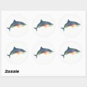 Illustratie Shark Swoosh Ronde Sticker (Vel)