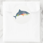 Illustratie Shark Swoosh Ronde Sticker (Tas)