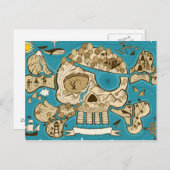 Illustratie Skull Island Map Briefkaart (Voorkant / Achterkant)