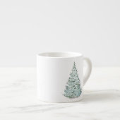 Illustratie sneeuwbedekking sparren espresso kop (Voorkant rechts)