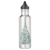 Illustratie sneeuwbedekking sparren waterfles (Links)