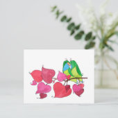 Illustratie Snellende Tortelduifjes Briefkaart (Staand voorkant)