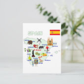 Illustratie Spanje-kaart Briefkaart (Staand voorkant)