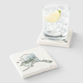 Illustratie staat Alaska Stenen Onderzetter (Zijkant)