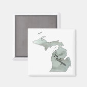Illustratie staat Michigan Magneet (Voorkant / Achterkant)