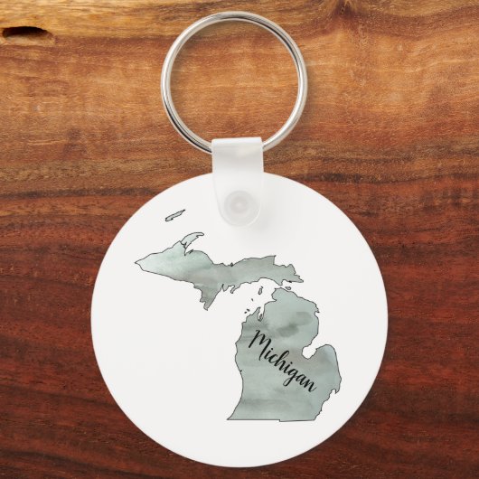 Illustratie staat Michigan Sleutelhanger (Voorkant)