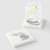 Illustratie staat Michigan Stenen Onderzetter (Zijkant)