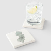 Illustratie Staat New Jersey Stenen Onderzetter (Zijkant)