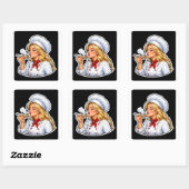 Illustratie Sticker Vrouwelijke Chef (Vel)