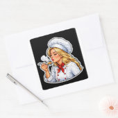 Illustratie Sticker Vrouwelijke Chef (Envelop)