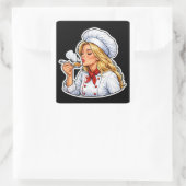 Illustratie Sticker Vrouwelijke Chef (Tas)