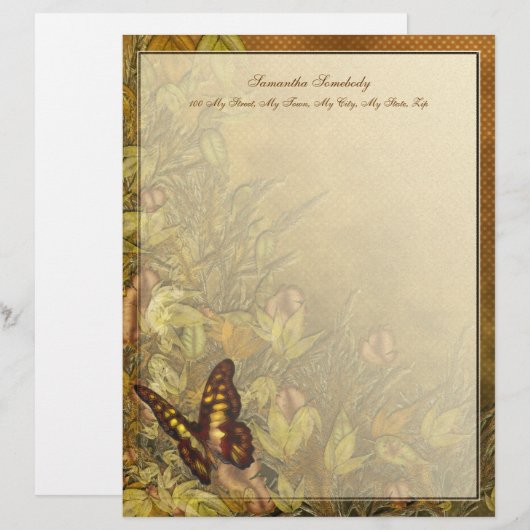 Illustratie  stijl vlinder briefhoofd (Voorkant / Achterkant)