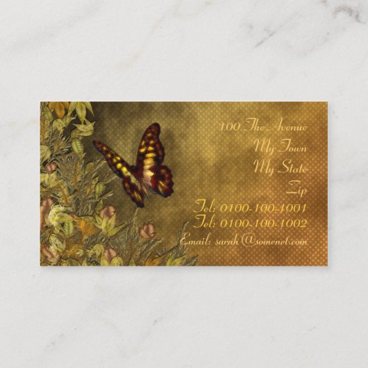 Illustratie  stijl vlinder visitekaartje (Achterkant)