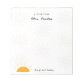 Illustratie Sun Note van de leraar Notitieblok (Voorkant)