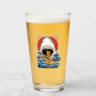 Illustratie Sushi Shark Attack Glas