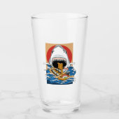 Illustratie Sushi Shark Attack Glas (Voorkant)