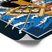 Illustratie Sushi Shark Attack Poster (Hoek)