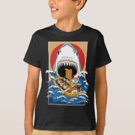 Illustratie Sushi Shark Attack T-shirt