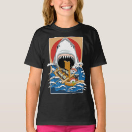 Illustratie Sushi Shark Attack T-shirt