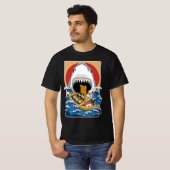 Illustratie Sushi Shark Attack T-shirt (Voorkant volledig)
