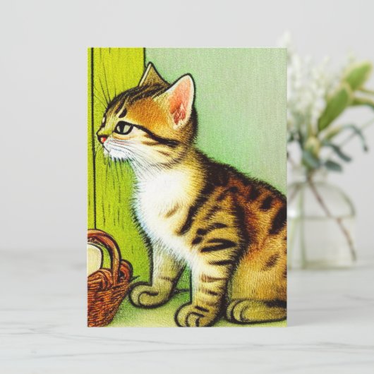 Illustratie  tabby Cat Aankondiging (Staand voorkant)