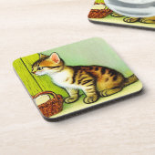 Illustratie  tabby Cat Bier Onderzetter (Linkerzijde)