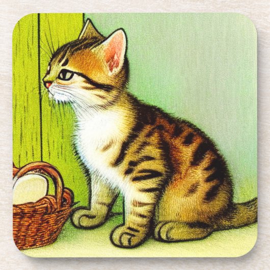 Illustratie  tabby Cat Bier Onderzetter (Voorkant)