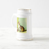 Illustratie tabby Cat Bierpul (Voorkant links)