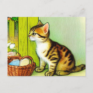 Illustratie tabby Cat Briefkaart