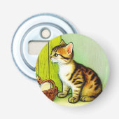 Illustratie  tabby Cat Button Flesopener (Voorkant)