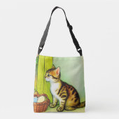 Illustratie tabby Cat Crossbody Tas (Achterkant)
