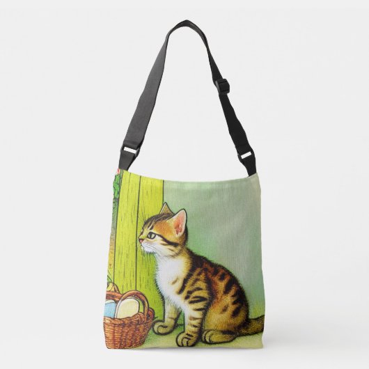 Illustratie tabby Cat Crossbody Tas (Voorkant)