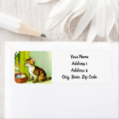 Illustratie tabby Cat Etiket (Insitu)