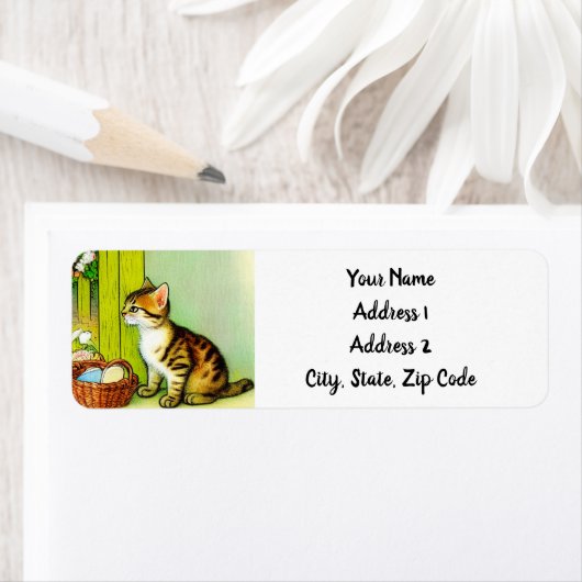 Illustratie  tabby Cat Etiket (Insitu)