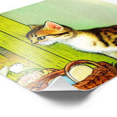 Illustratie  tabby Cat Foto Afdruk (Hoek)