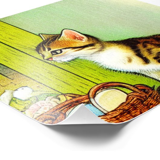 Illustratie  tabby Cat Foto Afdruk (Hoek)
