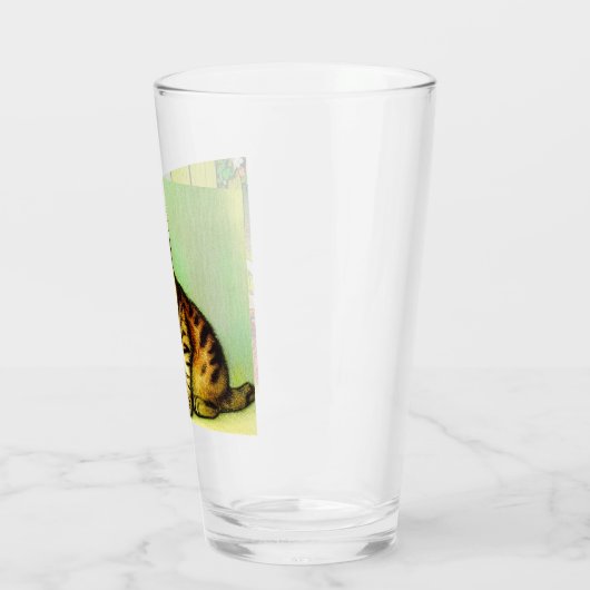 Illustratie  tabby Cat Glas (Links)