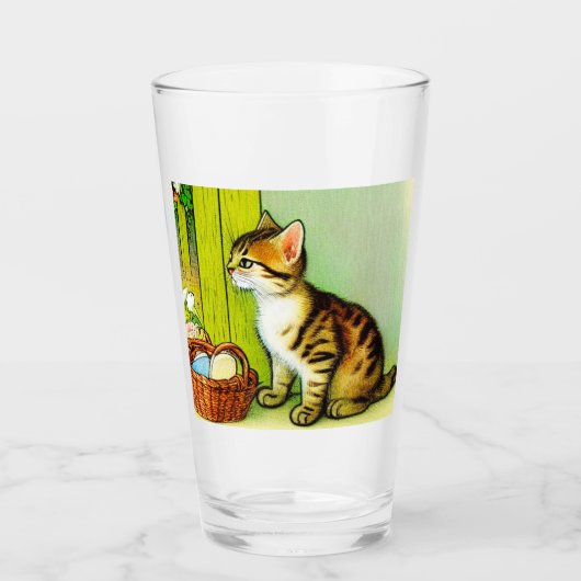 Illustratie tabby Cat Glas (Voorkant)