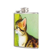 Illustratie tabby Cat Heupfles (Links)