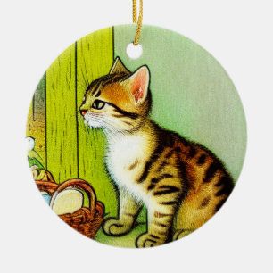 Illustratie  tabby Cat Keramisch Ornament