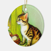 Illustratie  tabby Cat Keramisch Ornament (Links)