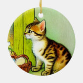 Illustratie  tabby Cat Keramisch Ornament (Achterkant)