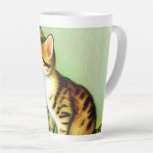 Illustratie tabby Cat Latte Mok (Rechterhoek)