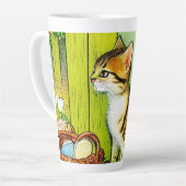 Illustratie tabby Cat Latte Mok (Linkerhoek)