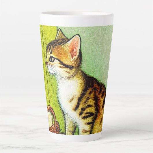 Illustratie tabby Cat Latte Mok (Voorkant)
