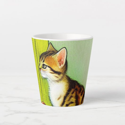 Illustratie tabby Cat Latte Mok (Voorkant)