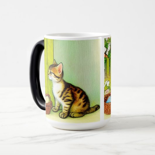 Illustratie  tabby Cat Magische Mok (Voorkant links)