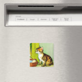 Illustratie tabby Cat Magneet (Insitu (Vaatwasser))