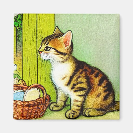 Illustratie tabby Cat Magneet (Voorkant)