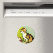 Illustratie tabby Cat Magneet (Insitu (Vaatwasser))